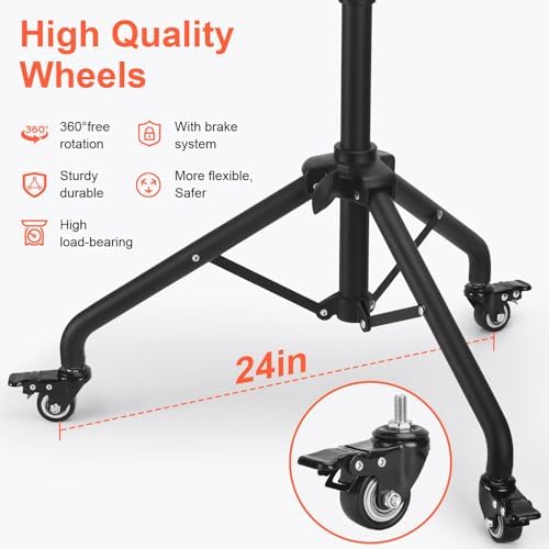 Salon Tray Cart Salon Rolling Tray, Tattoo Tray with Wheels Adjustable Height, Service Storage Tray Trolley for Beauty Clinic Spa - Image 3
