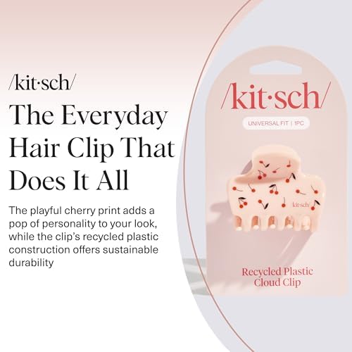 Kitsch Medium Hair Clips for Women - Cherry Print, 1pc - Image 2