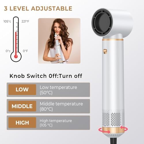 5 in 1 Hair Dryer Brush Set, High Speed Hot Air Styler with Auto Wrap Curlers, Blow Dryer Brush for Drying Curling Straightening, Frizz-Free Volume Styling Tools (Platinum) - Image 3