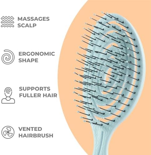 Ninabella Mini Detangler Brush - Small No Tangle Hair Brush for Purse and Travel - Hairbrush for Fine, Thick and Long Hair, Wet and Dry - Mint Green - Image 3