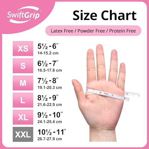 SwiftGrip Nitrile Disposable Gloves - Medical Exam Gloves, Latex-Free, Pink, Powder-Free, 50-ct Box (XL) - Image 6