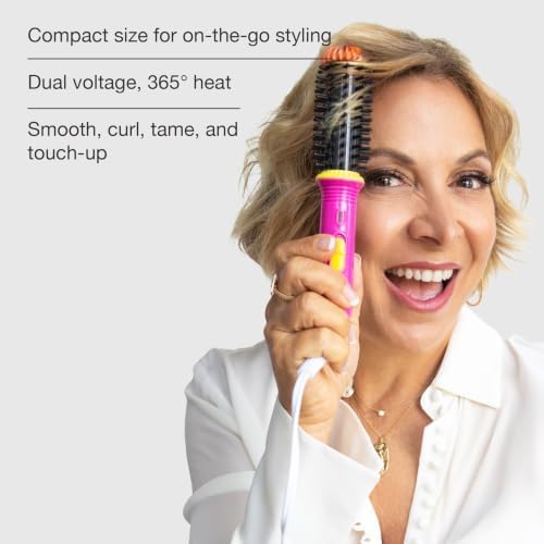 CALISTA GoGo Mini Heated Round Brush, Corded On-the-Go Styling, Peachy Pink - Image 4