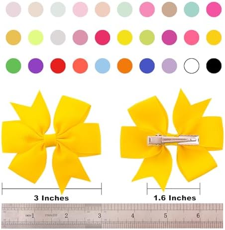 60Piece Grosgrain Ribbon Pinwheel Hair Bows Boutique Bow Alligator Clips For Girls Toddlers Teens Gifts In Pairs - Image 2
