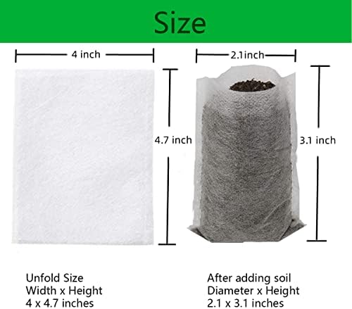 gardtree 1/16 Gallon 400PCS Small Plant Nursery Bags 4x4.7 Inch, Non-Woven Seedling Bags, Breathable & Sturdy Grow Bags for Succulents Vegetables, Easy Transplant, Space-Saving for Home Garden - Image 2