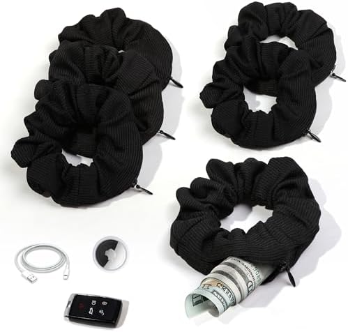 Pocket Scrunchies Holder Secret Hidden Compartment Items Velvet Hair Scrunchies Storage with Zipper Pocket for Women by Ivyu