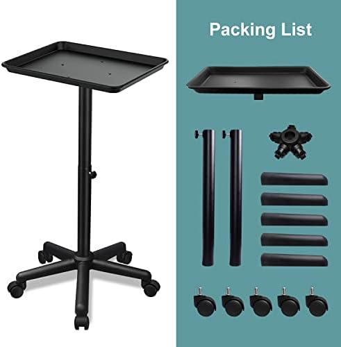 Salon Tray on Wheels, Salon Rolling Tary easy to install Black - Image 6