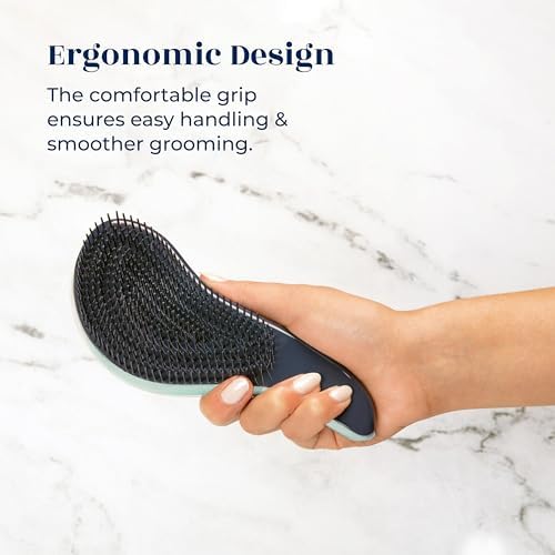 Crave Naturals Biggie Glide Thru Hair Brush - Detangler Brush for Curly, Straight, Wet or Dry Hair - Gentle Detangling Brushes for Adults, Kids, Toddlers - Hair Accessories for Women, 8.4"x3.4" - Mint - Image 4