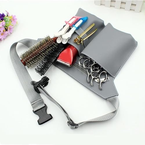 Scissor Bag,Barber PU Leather Waist Pouch,Professional Hairdressing Tools Storage Holster with Waist Belt,Hairstylist Waist Belt,Professional Hairdressing Tools Storage Holster - Image 4