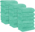 MOONQUEEN 18 Pack Premium Hand Towels - Quick Drying - Microfiber Coral Velvet Highly Absorbent Towels - Multipurpose Use as Hotel, Bathroom, Shower, Spa, Hand Towel 16 x 28 inches (Aqua Green) by MOONQUEEN