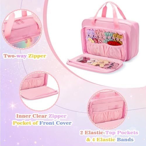 Hanging Hair Accessories Organizer for Baby Girls, Hair Bow Storage Bag - Image 2