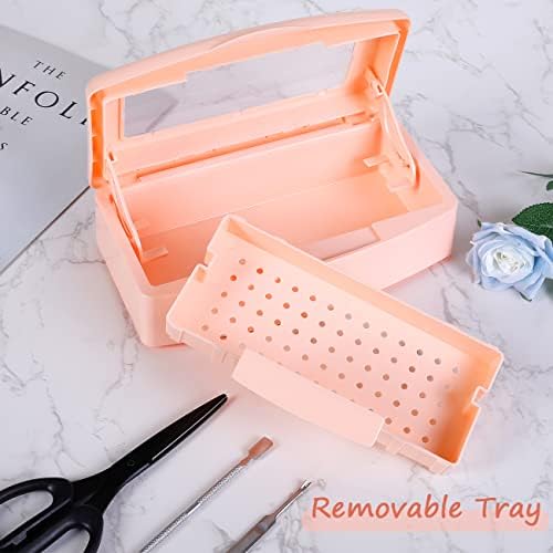 Sterilizer Box Nail Tool Disinfectant Jar Plastic Disinfectant Container Suitable for Nail Tools Hair Salons Beauty Centers and Manicure and Nail Equipment(Orange) - Image 6