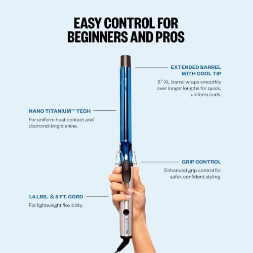 BabylissPRO Nano Titanium Professional Curling Iron with Extended/Long Barrel Perfect for Longer Hair - Image 5