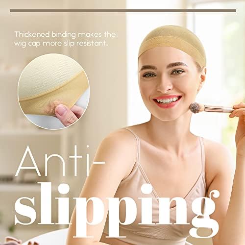 Beige Wig Caps for Women, Stocking Cap for Wigs, 24 PCS - Image 3