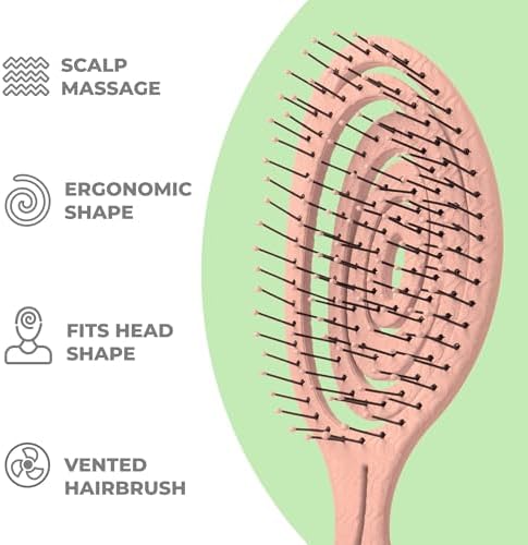 Ninabella Detangler Brush - No Tangle Hair Brush for Women, Fine, Thick and Long Hair - Hairbrush for Wet and Dry Hair, Gentle on the Scalp - Rose Gold - Image 3
