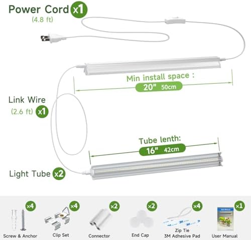 T5 Grow Lights for Seed Starting, 10W x2, Grow Lights for Indoor Plants - Image 5