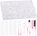 BESARME Clear Hair Rubber Bands Set, 1500 Pcs with 8 Styling Tools by BESARME