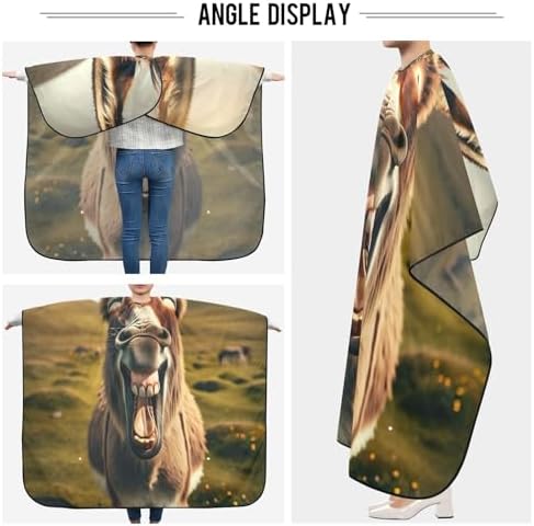Donkey Laughing Barber Bib Hair Coloring Cape, 64.9 in x 55.1 in Haircut Capes Adults Men - Image 5