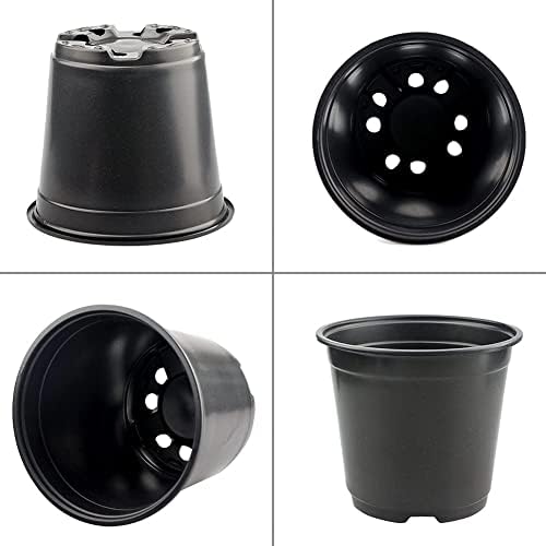KINGLAKE 100 Pcs 6" Plastic Plants Nursery Pots Seedlings Flower Plant Container Seed Starting Pots Black - Image 4