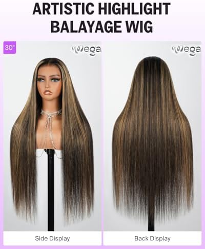 6x5 Glueless Highlight Balayage Straight Wig 28 Inch #1b/27 - Image 6