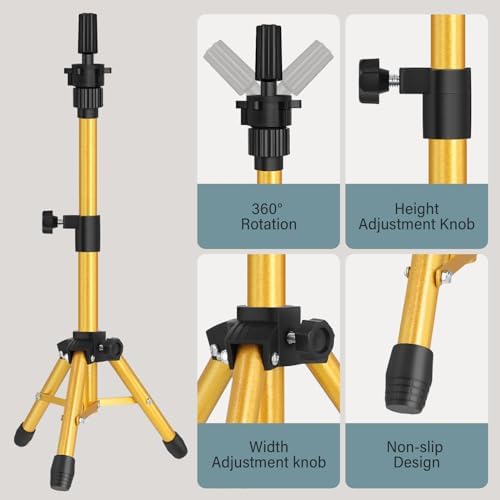 AliLeader Mannequin Head Stand 25 Inch Adjustable Wig Stand Tripod - Image 2