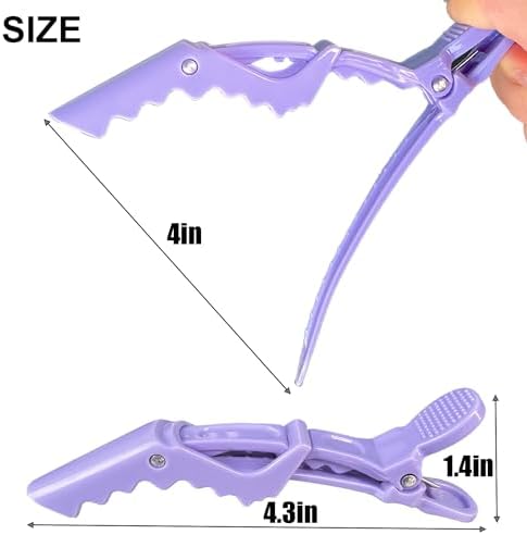 30 Pcs Alligator Hair Clip for Styling Sectioning - Salon Hair Clip for Thick Hair, Plastic Hair Styling Clip with Wide Teeth & Double-Hinged Design (Purple) - Image 2