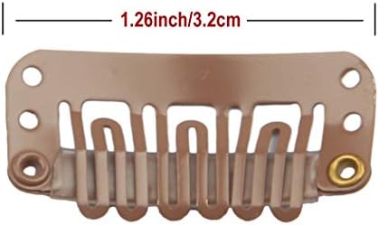 30pcs Hair Extension Clips U-Shape Stainless Steel Wig Clip, Light Brown - Image 2
