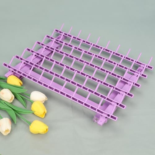 Braid Rack 60 Spools for Hair Standing Braid Hair Extension Rack Stand, Hair Separator Stand Hair Extension Holder for Stylists (Light porple) - Image 5