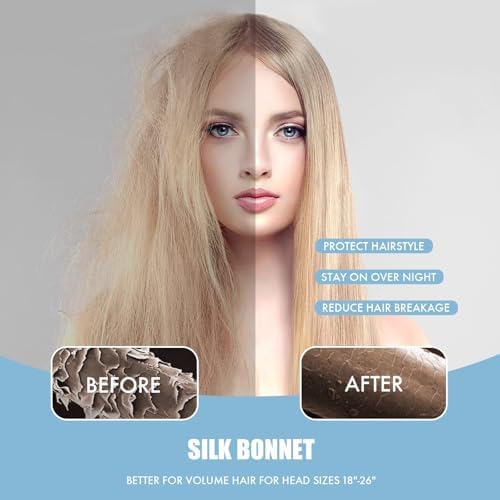 Silk Bonnet for Women,Adjustable Double Layer Sleep Cap - Image 3