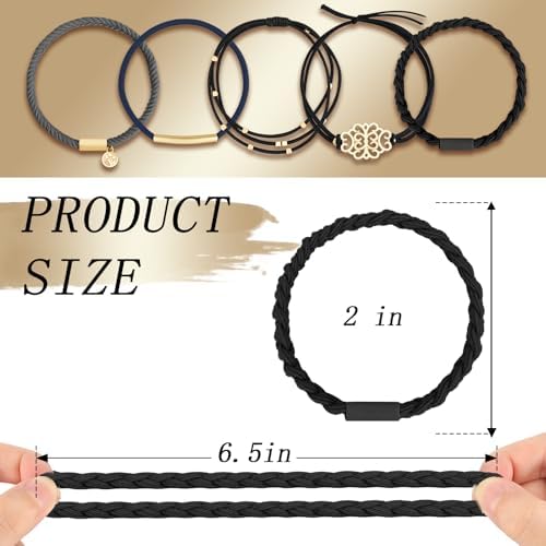 KANPRINCESS 5Pcs Boho Hair Tie Bracelet, Elastic Ponytail Bands for Women - Image 2