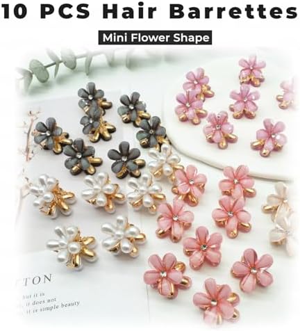 10 Pcs Mini Cute Flower-Shaped Hair Clips for Girls, Multicolor Crystal Hair Barrettes for Long Braid Hairstyles, Flower Hairpin for Women Hair Accessories (10 Pcs- Purple) - Image 6