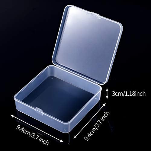 Jetec 18 Pieces Small Clear Plastic Storage Box, 3.7 x 3.7 x 1.2 Inch - Image 2