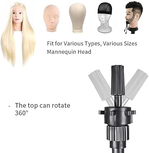 Wigs Mannequin Head Stand, Tripod Stand for Training Doll Head - Image 5