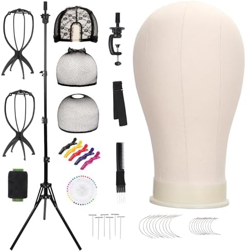 22" Canvas Wig Head Set with 61" Adjustable Tripod Stand by Demides