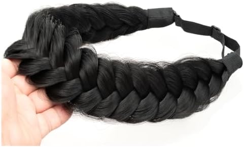 Synthetic Hair Braided Headband Classic Wide Strands Wedding Disorderly Fluffy Braids Wig Band Women Beauty Accessory - Image 3