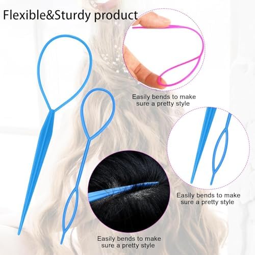 Pony Hair Tail Tools, Hair Loop Styling Tool French Braiding Hair Tool - Image 3