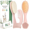 5 Piece Baby Hair Brush Set, Wooden Baby Brush and Comb Set with Natural Soft Goat Hair Bristles, Cradle Cap Brush, Baby Essentials Grooming Kit for Boy Girl by Unknown