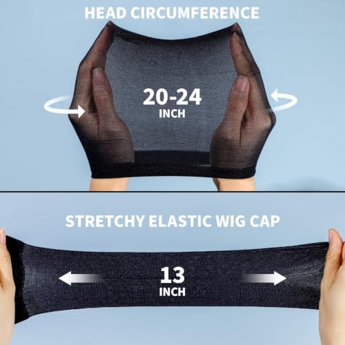 Fandamei 24PCS Black Wig Cap for Men, Hair Nets Stocking Caps, Nylon Wig Caps, Hair Net for Men, Stretchy, Natural, Lightweight Wave Caps for Daily Wear Halloween Cosplay - Image 3