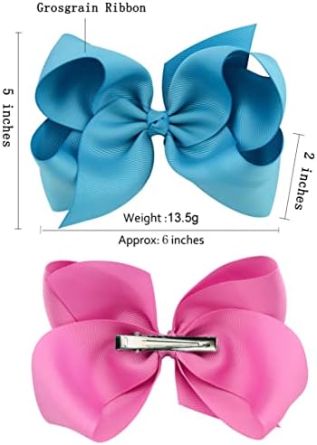 25PCS Big 6 Inch Hair Bows for Girls Grosgrain Ribbon Toddler Hair Accessories with Alligator Clips for Toddlers Baby Girls Kids Teens - Image 3