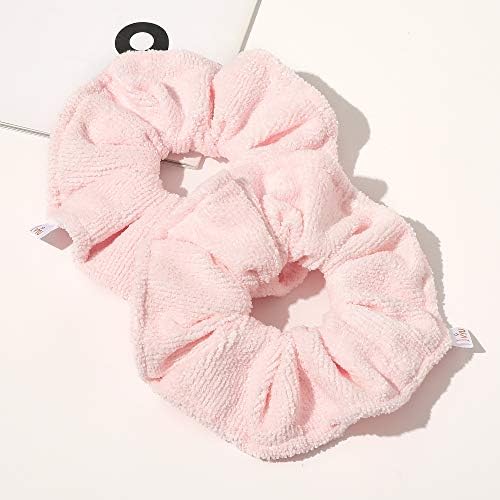 Ivyu Microfiber Hair Drying Scrunchies Towel Fiber - Buns Large Scrunchie for Curl Hair for Bed Shower Warp Wet Anti Frizz Hair Products Absorbent Fast Terry Cloth Scrunchy Gifts For Women Girls Pink - Image 6