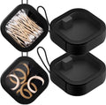 Hair Tie Organizer,2 Pack Stackable Travel Box,Black by ESEHGS