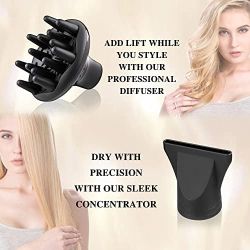 VAGARY Hair Dryer with Diffuser Concentrator, 2200W Professional Salon Ionic Blow Dryer for Frizz Free Smooth Hair, Featuring 2 Speeds and 2 Heat Settings, Cool Shot Button（Gold） - Image 5