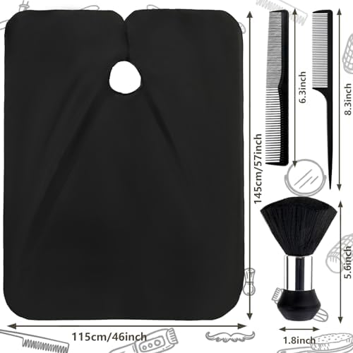 FEBSNOW Hair Cutting Cape Kit,Professional Barber Cape with Duster Brush - Image 2