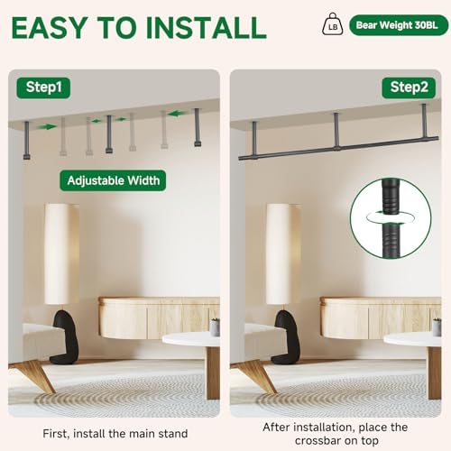 Hanging Planters Rod – Plant Hanger Indoor for Window Ceiling, Hanging Plant Shelf for Wall Planter House Plants, Plant Shelves Metal Holder Bar 63In (Pots, plants, chains not included) - Image 5