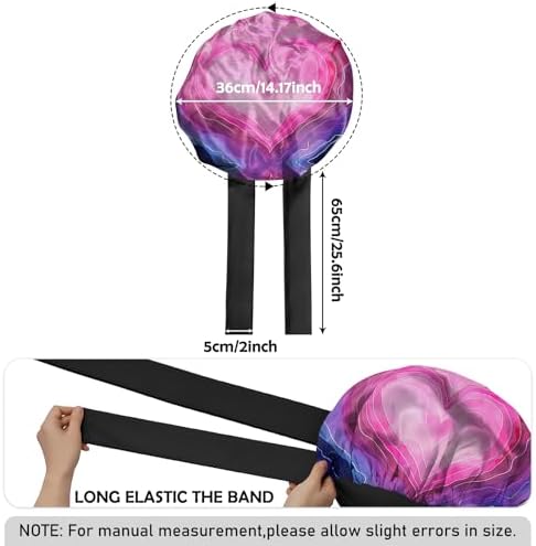 Satin Hair Braid Bonnet for Sleeping Double Layer Elastic Wide Soft Tie Band Hair Silk Lined Sleep Cap Women Girls - Image 2