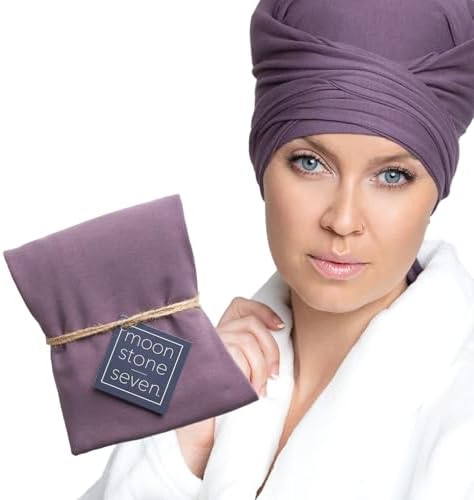 MoonstoneSeven Hair Plop - Curl Prep Wrap for Drying, Shaping & Frizz Control - Soft Cotton Lycra Hair Wrap for Wavy & Curly Hair - Reduces Frizz, Shortens Dry Time & Enhances Curl Definition - Purple by MoonstoneSeven