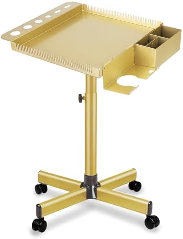 Salon Señor Gold Salon Rolling Tray Hair Extension Tray Cart by SalonSe%C3%B1or