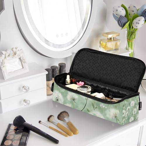 Hair Tools Travel Bag with Heat Resistant Mat Detachable 2-in-1 Curling Iron Travel Case Hot Tools Organizer for Straightener Flat Iron Dreamy Green Dandelions - Image 7