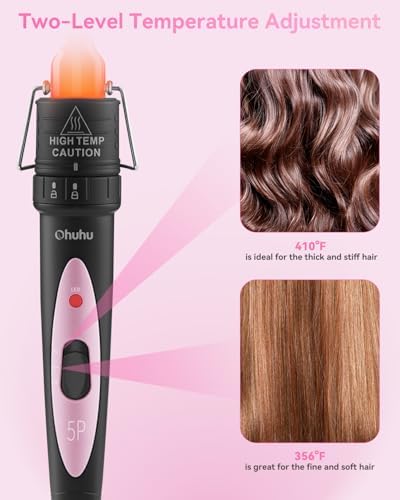 Ohuhu 5 in 1 Curling Wand Set, 0.35"-1.25" Interchangeable Ceramic Barrels - Image 5