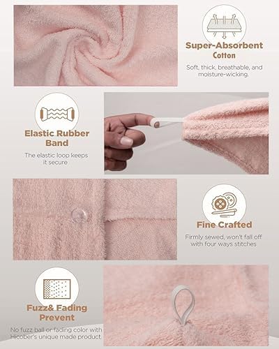 Textila 100% Cotton Hair Wrap Towels for Women (Pack of 3, Plum, Pink & Grey) – Soft & Absorbent Turban Towels for Long, Curly, Frizz-Prone Hair - Image 5