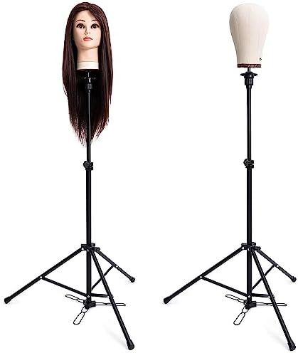 HYOUJIN Tall Wig Head Stand,Wig Stand Tripod With Foot Panel for Making - Image 7